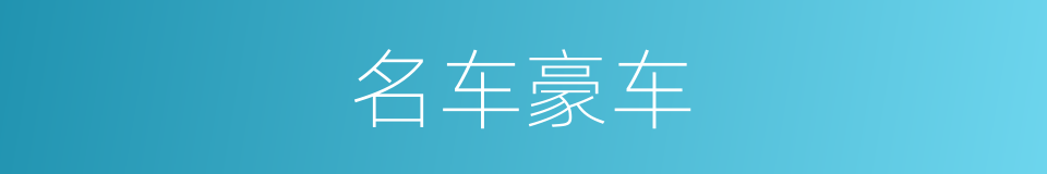 名车豪车的同义词