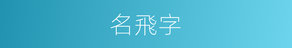 名飛字的同義詞