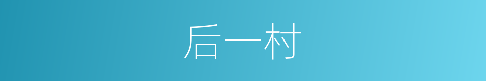 后一村的同义词