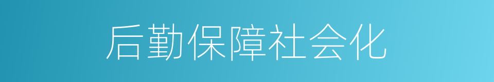 后勤保障社会化的同义词