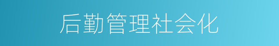 后勤管理社会化的同义词