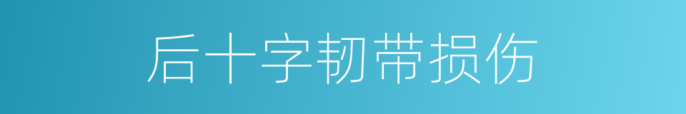 后十字韧带损伤的同义词