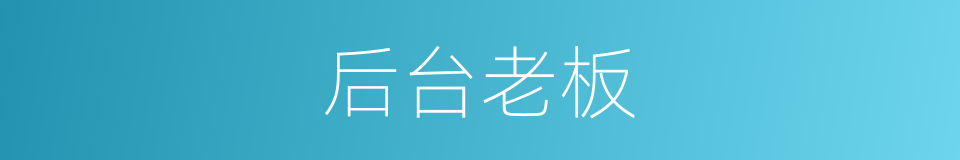 后台老板的意思