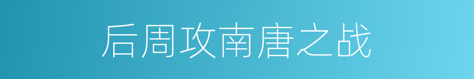 后周攻南唐之战的同义词
