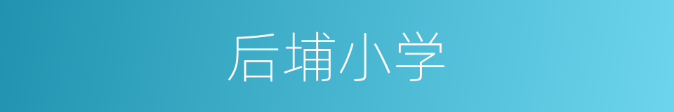 后埔小学的同义词