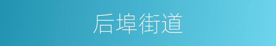 后埠街道的同义词