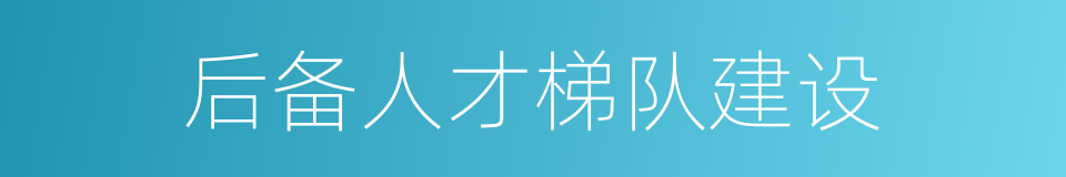 后备人才梯队建设的同义词