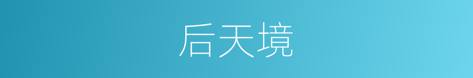 后天境的同义词