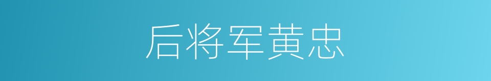 后将军黄忠的同义词