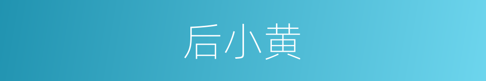 后小黄的同义词