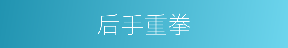后手重拳的同义词