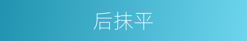后抹平的同义词