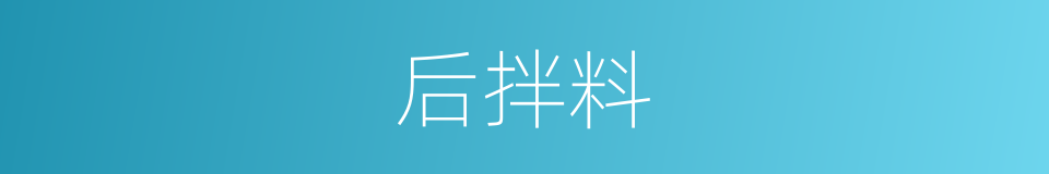 后拌料的同义词