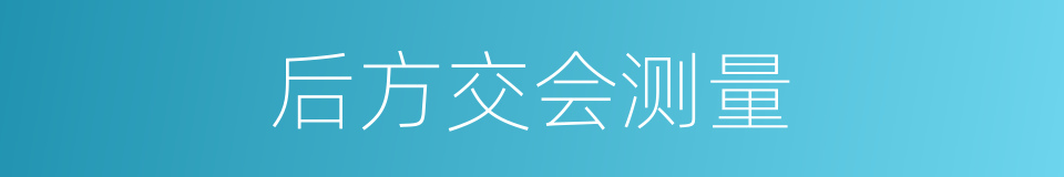 后方交会测量的同义词