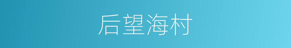 后望海村的同义词