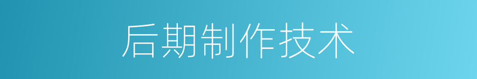 后期制作技术的同义词