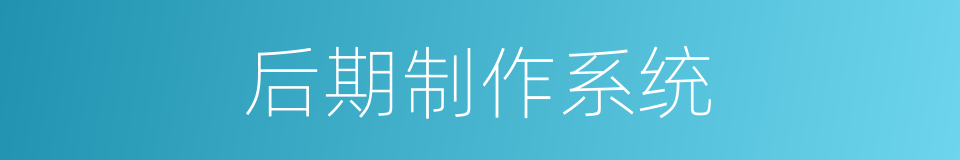 后期制作系统的同义词