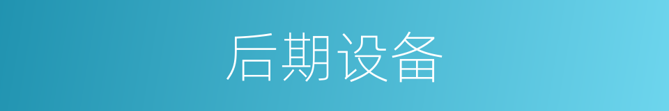 后期设备的同义词
