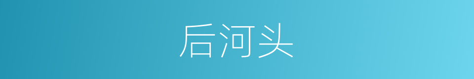 后河头的同义词
