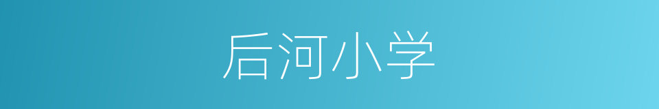 后河小学的同义词