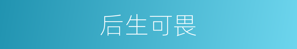 后生可畏的同义词