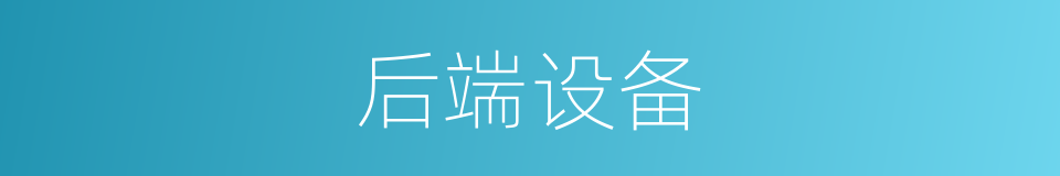 后端设备的同义词