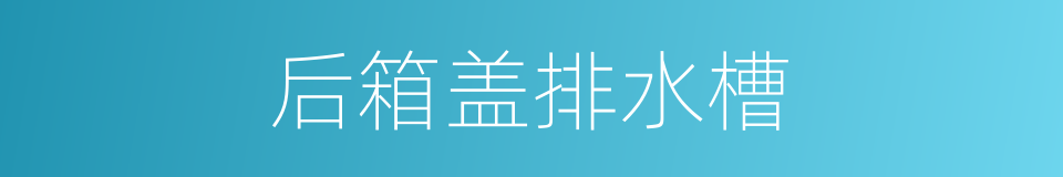后箱盖排水槽的同义词