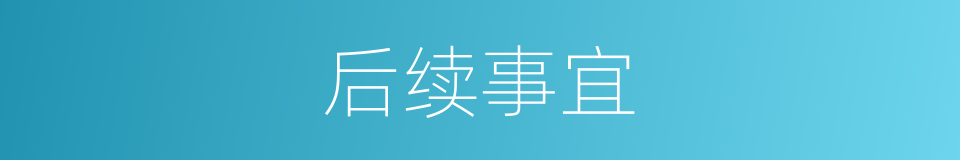 后续事宜的同义词