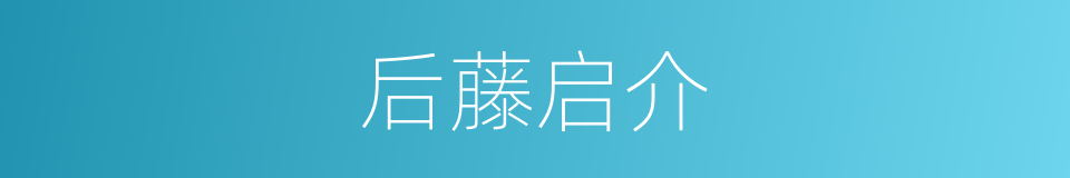 后藤启介的同义词