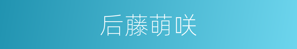 后藤萌咲的同义词