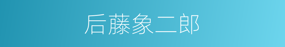 后藤象二郎的同义词