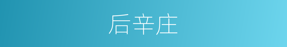 后辛庄的同义词