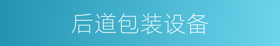 后道包装设备的同义词