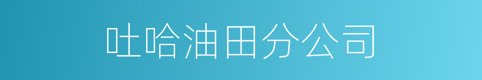 吐哈油田分公司的同义词