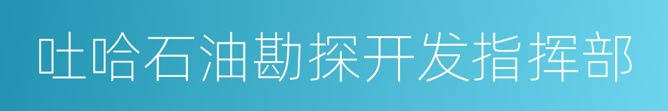 吐哈石油勘探开发指挥部的同义词