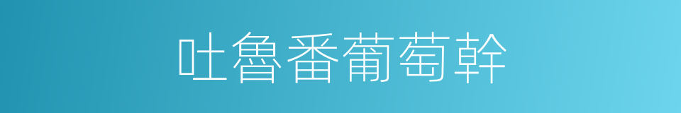 吐魯番葡萄幹的同義詞