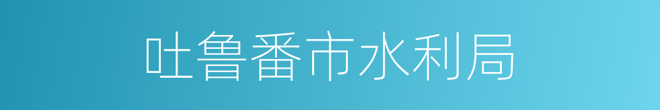 吐鲁番市水利局的同义词