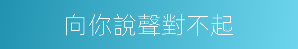 向你說聲對不起的同義詞