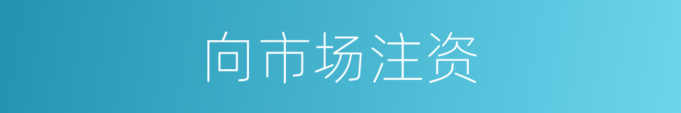 向市场注资的同义词