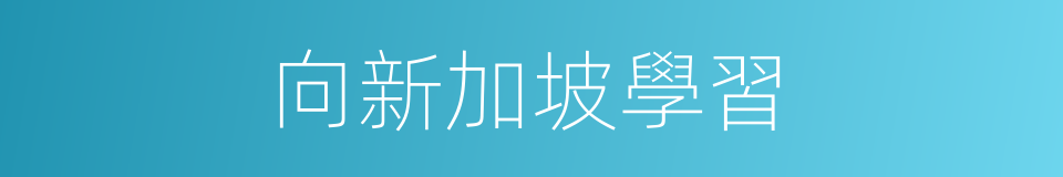 向新加坡學習的同義詞