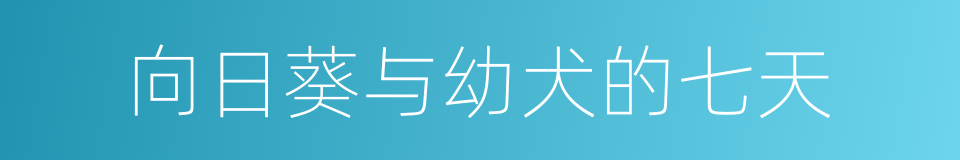 向日葵与幼犬的七天的同义词