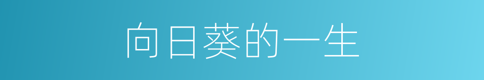 向日葵的一生的同义词