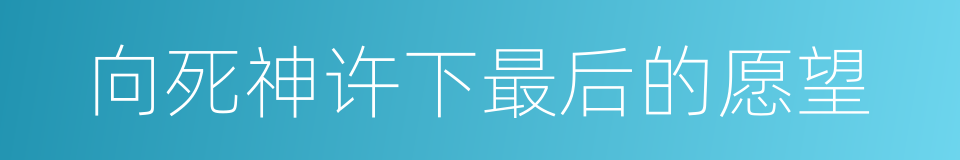 向死神许下最后的愿望的同义词