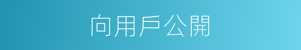 向用戶公開的同義詞