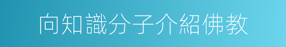 向知識分子介紹佛教的同義詞