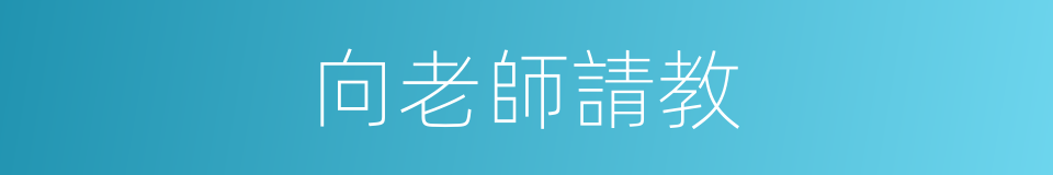 向老師請教的同義詞