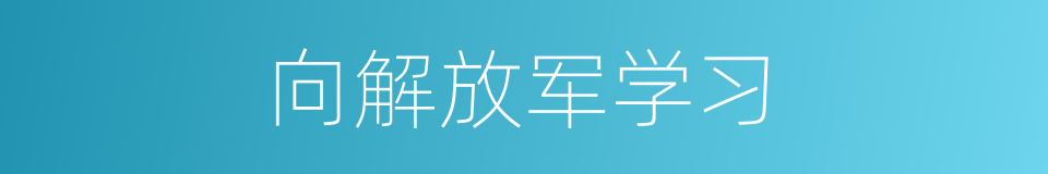 向解放军学习的同义词