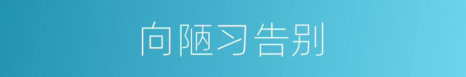 向陋习告别的同义词