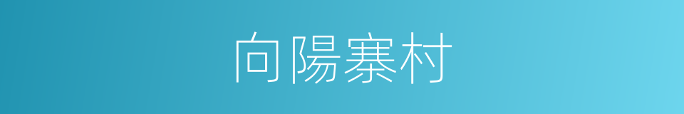 向陽寨村的同義詞
