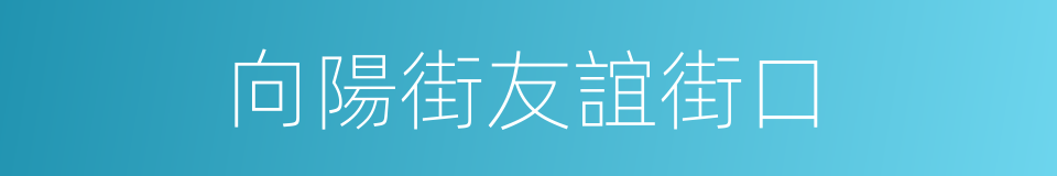 向陽街友誼街口的同義詞